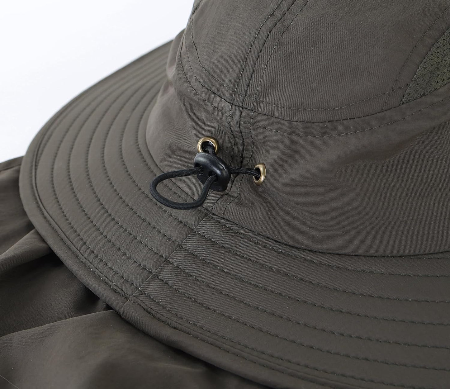 Mens UPF 50+ Sun Protection Cap Wide Brim Fishing Hat with Neck Flap Sun Hat for Men Women