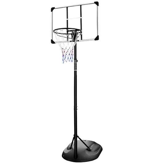 Portable Basketball Hoop System Stand Height Adjustable 7.5Ft - 9.2Ft 32 Inch Backboard Wheels for Youth Adults Indoor Outdoor